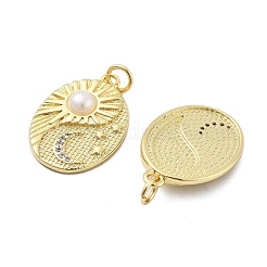 Brass Micro Pave Cubic Zirconia Pendants&nbsp;KK-H206-16G