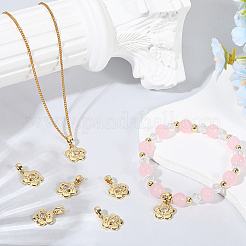 8Pcs Brass Micro Pave Cubic Zirconia Pendants&nbsp;KK-BBC0025-37