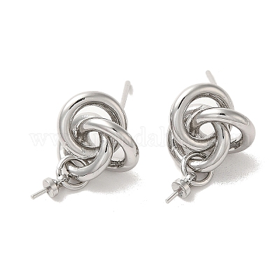 Brass Stud Earrings Findings&nbsp;EJEW-H128-03P-1