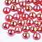 ABS Plastic Imitation Pearl Cabochons, AB Color Plated, Half Round, Red, 6x3mm, 5000pcs/bag