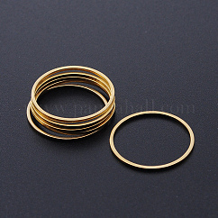 304 Stainless Steel Linking Rings, Laser Cut, Round Ring, Golden, 20x1mm, Inner Diameter: 18mm