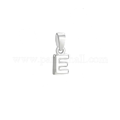 Brass Charms, Long-Lasting Plated, Rack Plating, Cadmium Free & Lead Free, Letter E, 9.5x6x2mm, Hole: 5x2.5mm