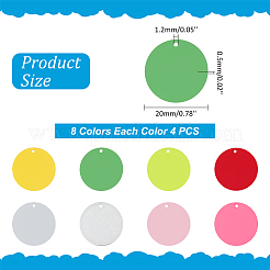 32Pcs 8 Colors Baking Paint Brass Pendants&nbsp;KK-WR0001-20