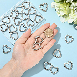 20Pcs Zinc Alloy Rhinestone Spring Gate Rings&nbsp;FIND-SP0004-36P