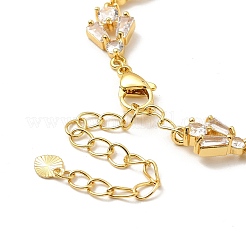 Clear Cubic Zirconia Angel Link Chain Bracelet&nbsp;BJEW-A132-06G