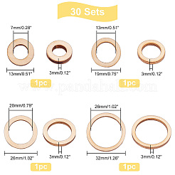 30 Sets Unfinished Wood Pieces Ring Set&nbsp;WOOD-PH0009-52