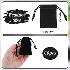 60Pcs Rectangle Velvet Drawstring Pouches&nbsp;TP-NB0001-66A