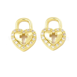 Brass Micro Pave Cubic Zirconia Pendants&nbsp;KK-H428-06G