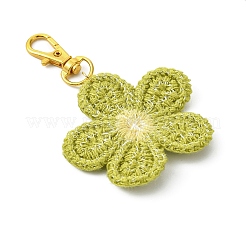 6Pcs 6 Colors Weave Flower Polyester Pendant Decorations&nbsp;HJEW-JM02889