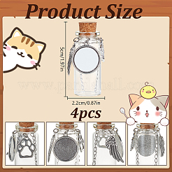 Transparent Glass Empty Bottles with Alloy Charms&nbsp;AJEW-DR00027