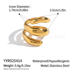 304 Stainless Steel Cuff Open Rings for Women&nbsp;AZ8690