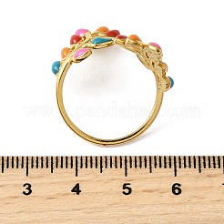 304 Stainless Steel Enamel Cuff Rings&nbsp;RJEW-D309-01G