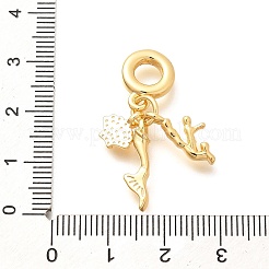 Brass Coral Shape & Shell Shape & Mermaid Tail European Dangle Charms&nbsp;KK-U048-27G