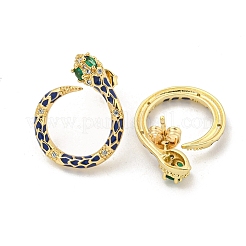 Snake Real 18K Gold Plated Brass Dangle Earrings&nbsp;EJEW-L269-109G
