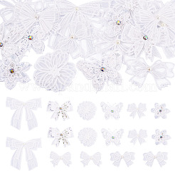 16Pcs 8 Styles Polyester Lace Embroider Thread Iron on/Sew On Patches&nbsp;PATC-TA0001-13