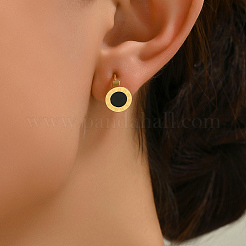 Stainless Steel Flat Round Hoop Earrings&nbsp;PH9939