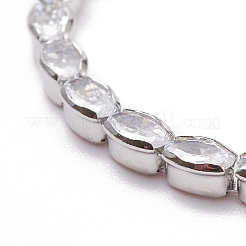 Cubic Zirconia Oval Tennis Bracelet for Men Women Gift&nbsp;BJEW-F417-05P-RS