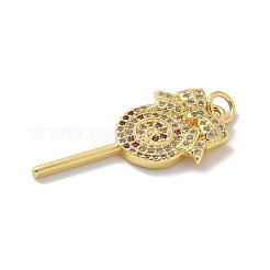 Brass Micro Pave Cubic Zirconia Pendants&nbsp;KK-M300-25G