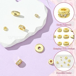 8Pcs 4 Styles Brass Micro Pave Cubic Zirconia Beads&nbsp;KK-CJ0003-05