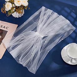 Detachable Pearl Tulle Polyester Shawls&nbsp;AJEW-WH0314-448B