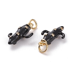 Brass Micro Pave Clear Cubic Zirconia Pendants&nbsp;KK-C100-17G