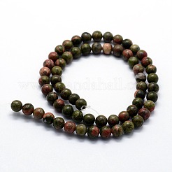 Natural Unakite Beads Strands&nbsp;G-I199-08-10mm