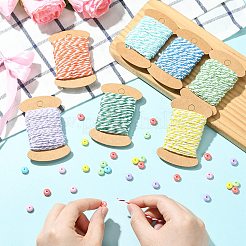 8 Rolls 8 Colors 10M Two Tone Cotton Cords&nbsp;OCOR-CJ0004-14