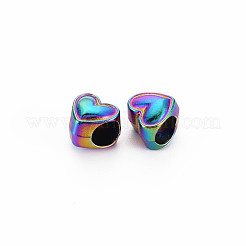 Rack Plating Rainbow Color Alloy European Beads&nbsp;PALLOY-S180-369