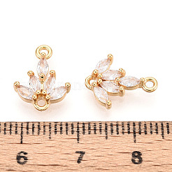 Brass Pave Clear Cubic Zirconia Connector Charms&nbsp;KK-T078-03G-03