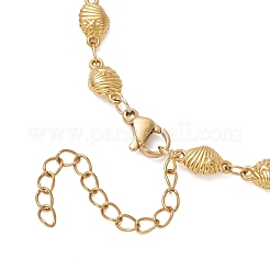 304 Stainless Steel Shell Shape with Starfish Link Chains Bracelets for Women&nbsp;BJEW-JB13430