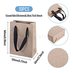 10Pcs Paper Gift Tote Bags with Nylon Ribbon Handles&nbsp;ABAG-TA0002-31B