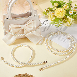 3Pcs 3 Styles Plastic Imitation Pearl Round Beaded Bag Chains&nbsp;PURS-CN0001-02