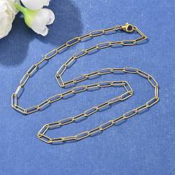 304 Stainless Steel Paperclip Chain Necklace&nbsp;X-NJEW-M183-04G