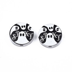 Halloween Printed Natural Wood Beads&nbsp;WOOD-T021-77