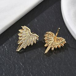 Brass Micro Pave Cubic Zirconia Stud Earrings for Women&nbsp;EJEW-A168-06G