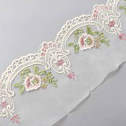 Polyester Flower Lace Trim Ribbon&nbsp;OCOR-WH0073-71