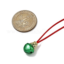 3Pcs 3 Styles Aluminum Christmas Bell Pendant Rattail Satin Cord Necklaces&nbsp;NJEW-JN05506-01