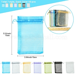 50Pcs Organza Bags Jewellery Storage Pouches Wedding Favour Party Mesh Drawstring Gift&nbsp;OP-FS0001-05D