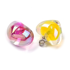 AB Color Resin Heart Pendants&nbsp;RESI-U002-06