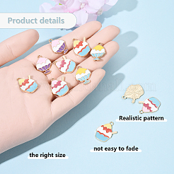 32Pcs 4 Styles Rack Plating Alloy Enamel Pendants&nbsp;ENAM-YW0004-68