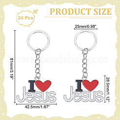 24Pcs Alloy Enamel Pendant Keychains&nbsp;KEYC-WR0001-53KCG