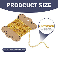 5M Brass Flat Oval Cable Chains&nbsp;CHC-TADJ0001-02G