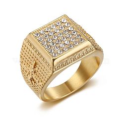 304 Stainless Steel Micro Pave Cubic Zirconia Finger Rings for Men&nbsp;FS-WG6EF44-05