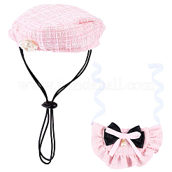 Polyester Bowknot Pet Collar & Hat Sets&nbsp;AJEW-WH20019-84B