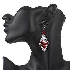 304 Stainless Steel Rhombus Dangle Earrings&nbsp;EJEW-MZ00618