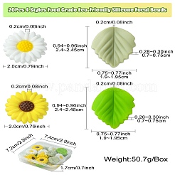 20Pcs 4 Styles Food Grade Eco-Friendly Silicone Focal Beads&nbsp;SIL-CJ0001-21