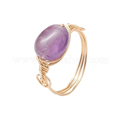 Oval Natural Amethyst & Amazonite & Rose Quartz & Citrine Finger Rings&nbsp;GG-CJ22AE-G