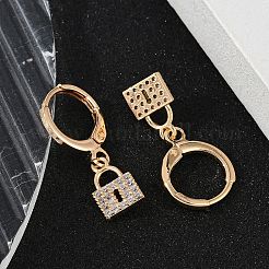 Brass Micro Pave Clear Cubic Zirconia Leverback Earrings&nbsp;EJEW-K300-07G