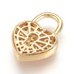 Brass Micro Pave Cubic Zirconia Pendants&nbsp;ZIRC-F062-04G