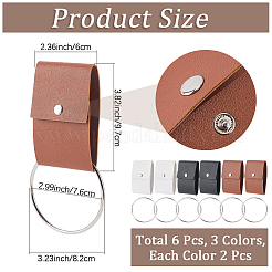 6Pcs 3 Colors PU Leather Towel Hook&nbsp;AJEW-CL0003-35